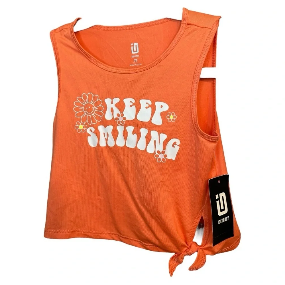 Ideology Orange Kids Tank Top with Positive Message
